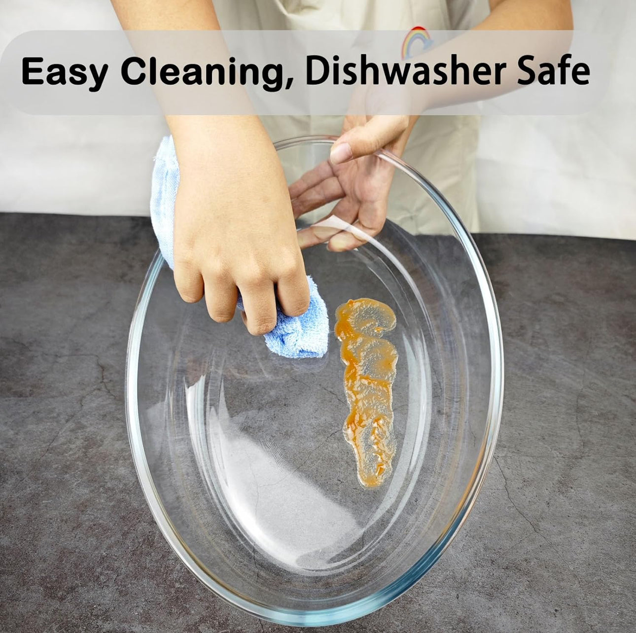 2pc set glass oval baking dish