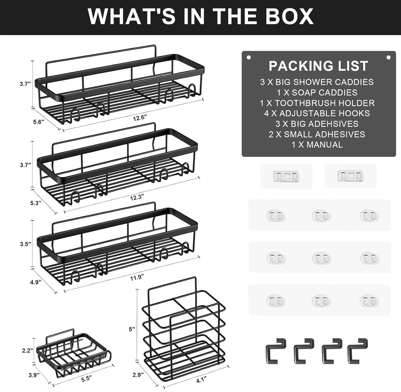 5pcs set Shower caddy shelf