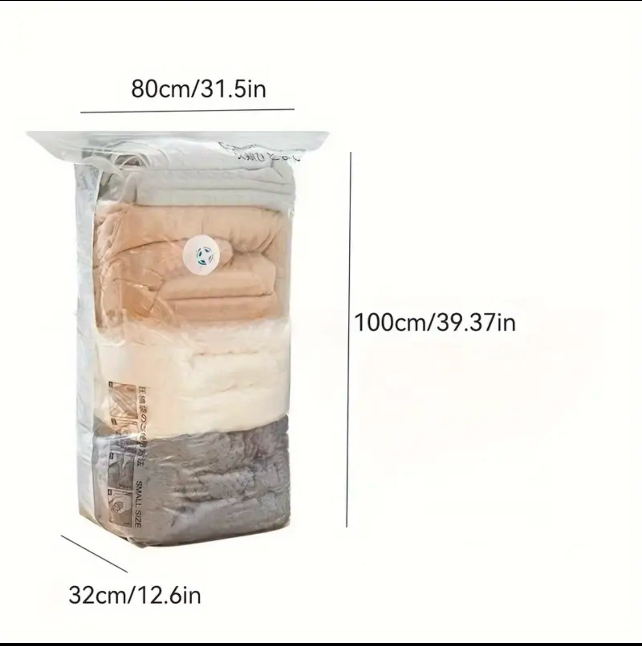 5pcs set No Pump Needed Vacuum Storage Bags