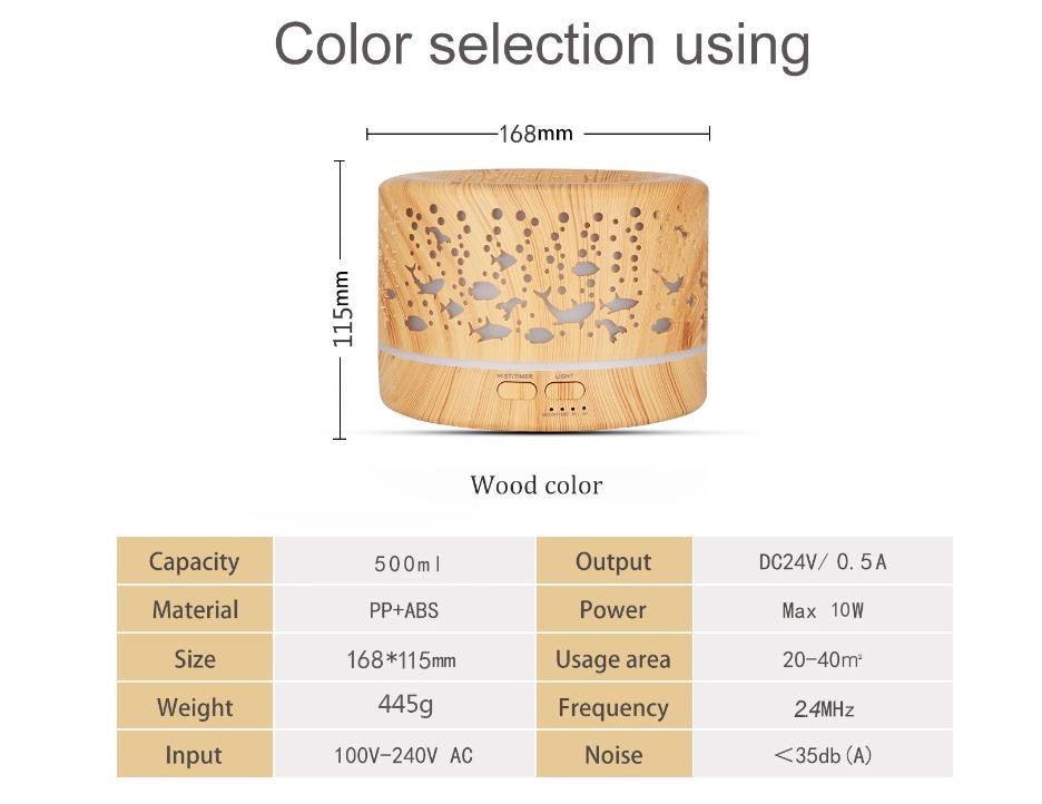 Ultrasonic Aroma Diffuser Humidifier with Remote