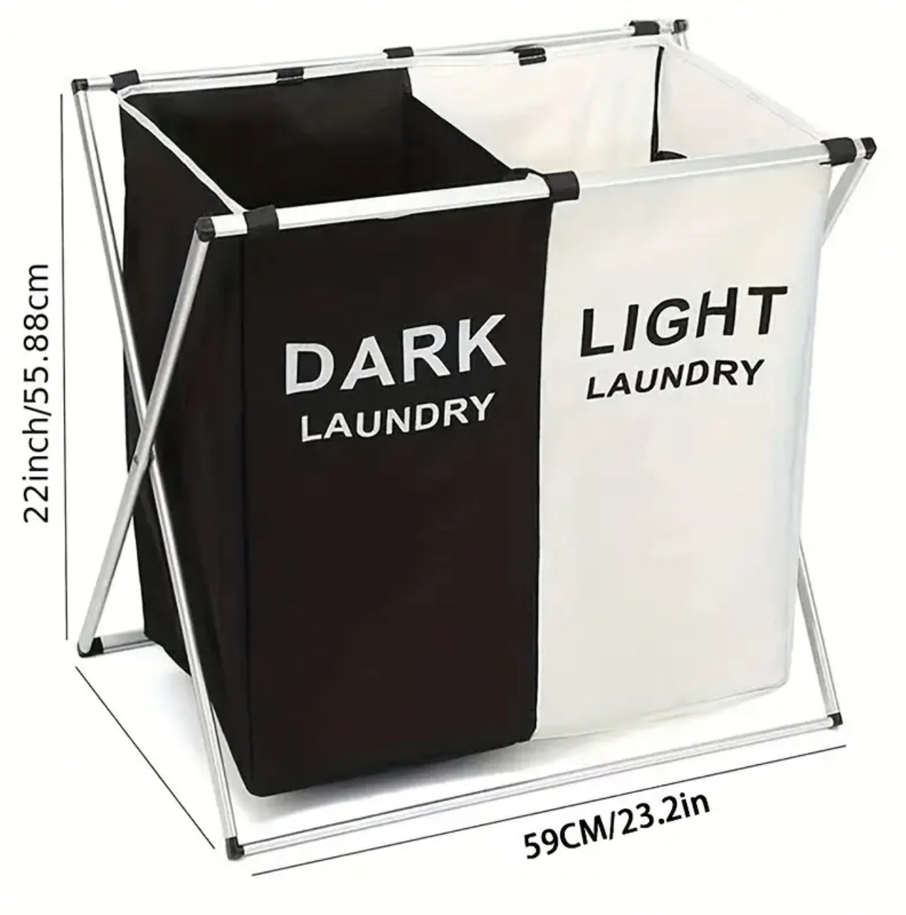 2 compartment foldable laundry basket