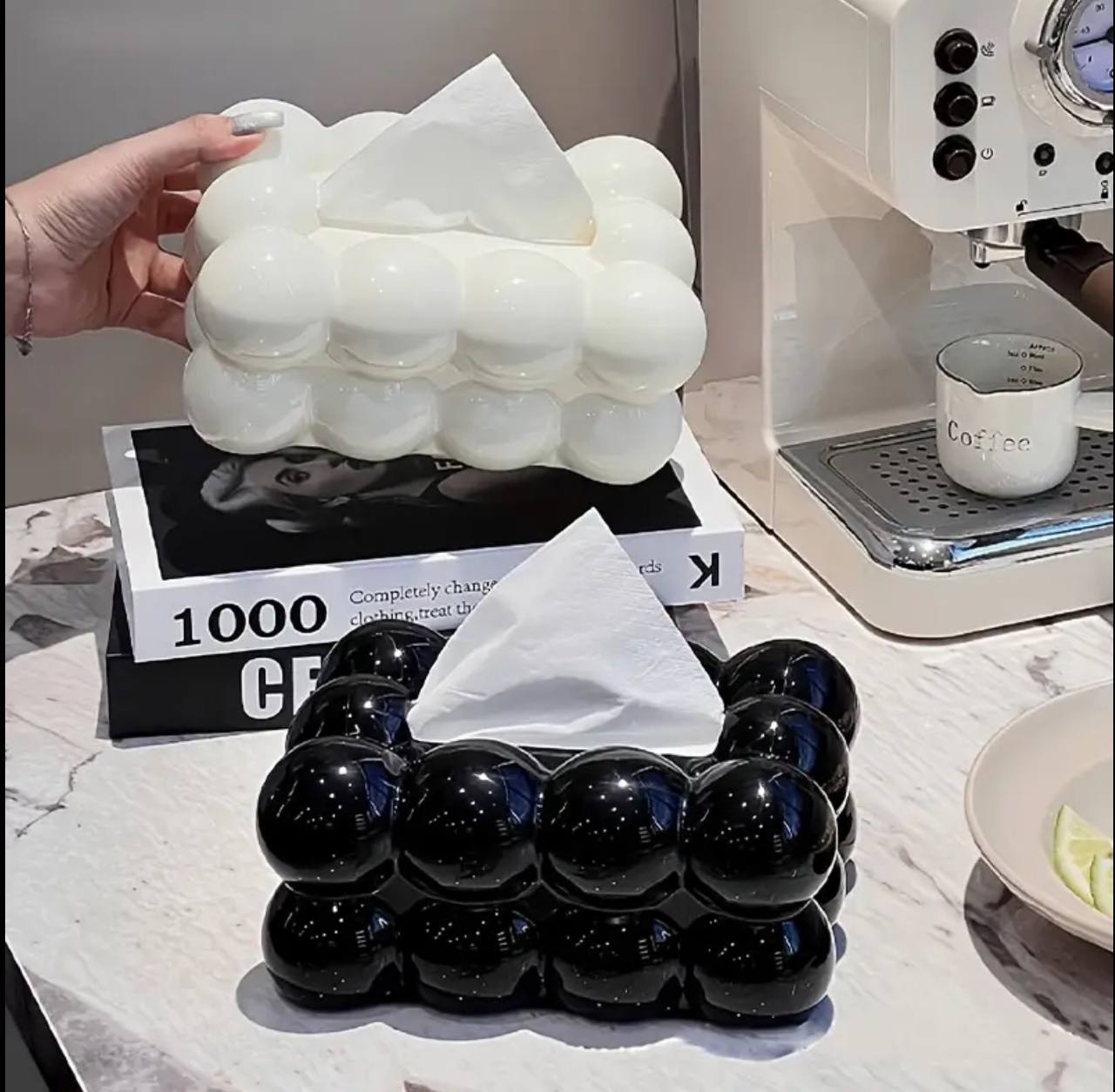 Hard plastic Luxurious Bubble Design Tissue Box