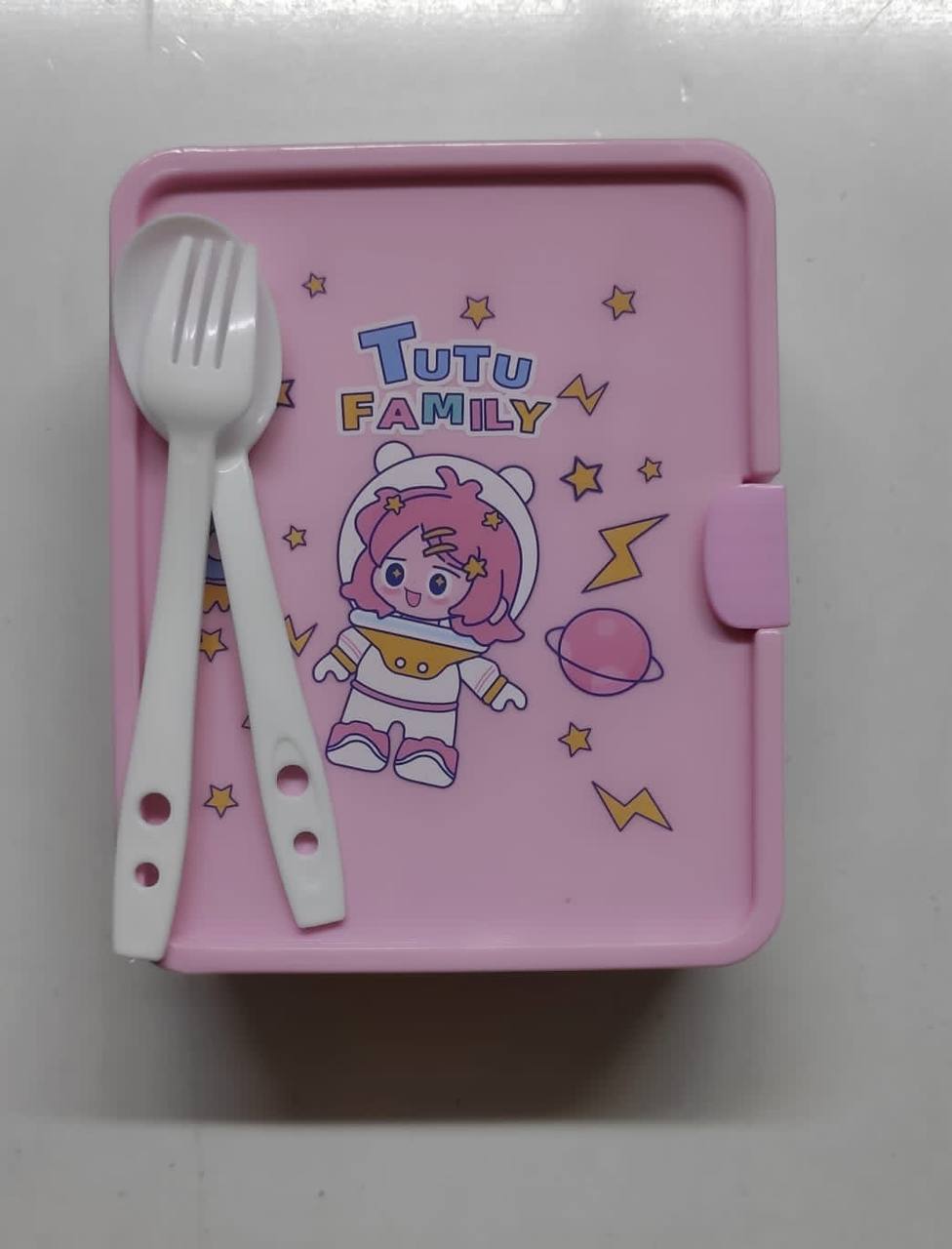 2 compartment Tutu family Lunch Box for Kids with spoon and fork