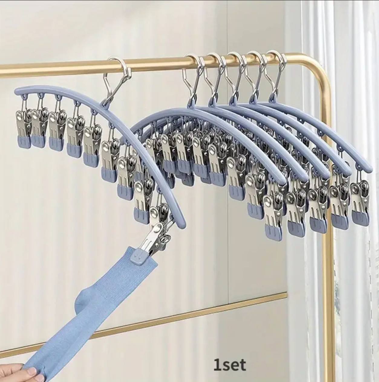 10pegs stainless steel clothes drying hanger
