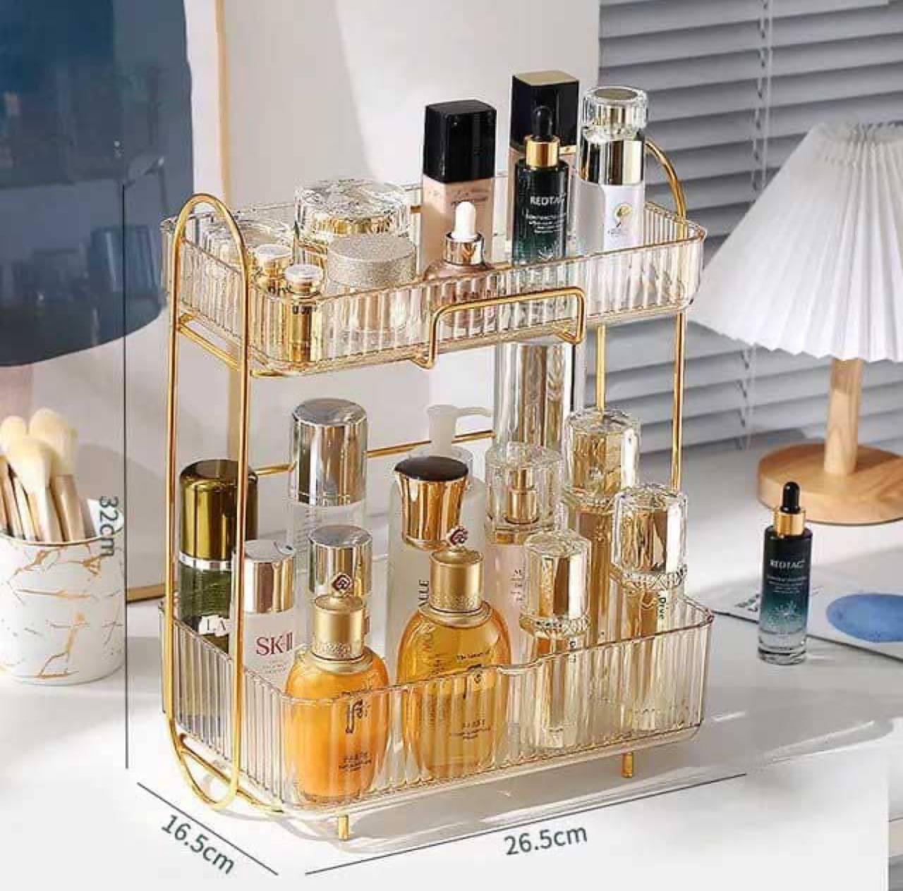 Acrylic Double layer cosmetic organizer