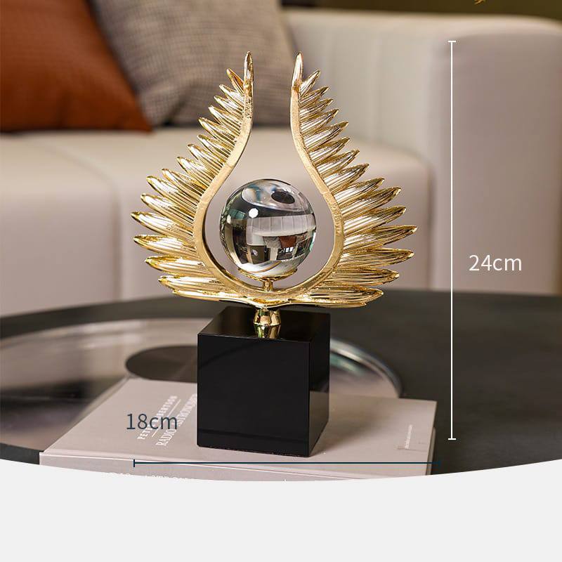 Wings and Crystal Ball Model Desk Decoration