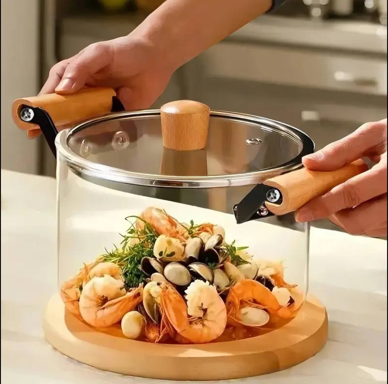 3.5 ltrs Glass Cooking pot