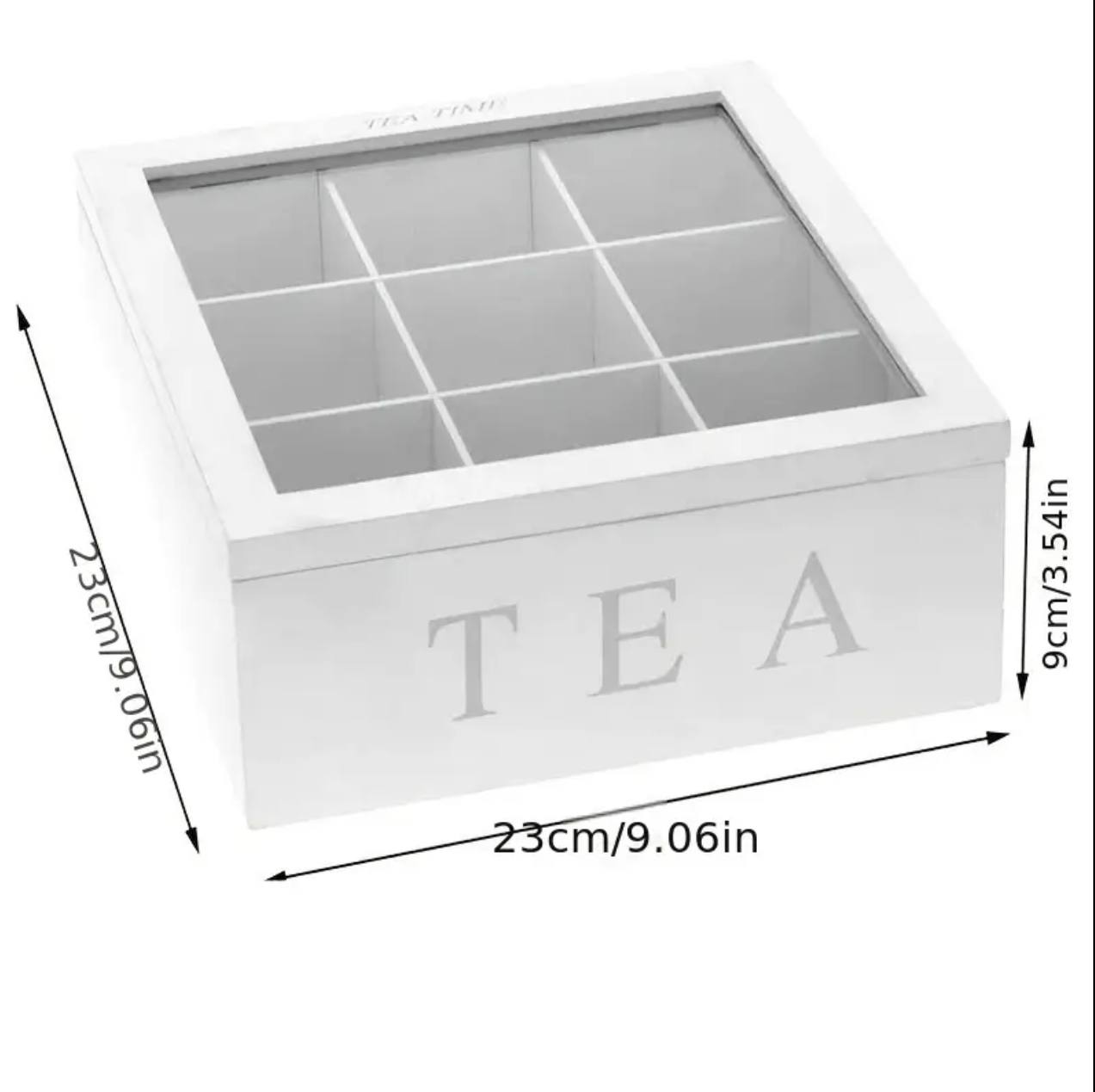 Wooden 9 Grids Tea Box