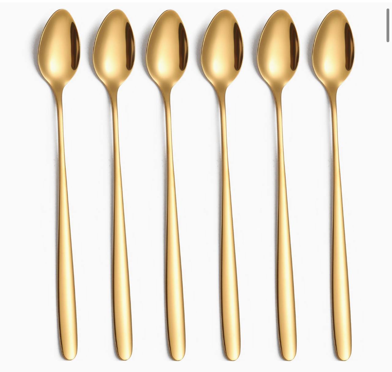 6pc Gold long tea spoon