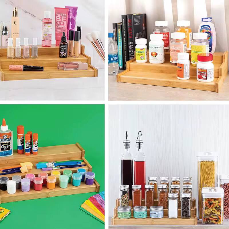 3 step bamboo organizer