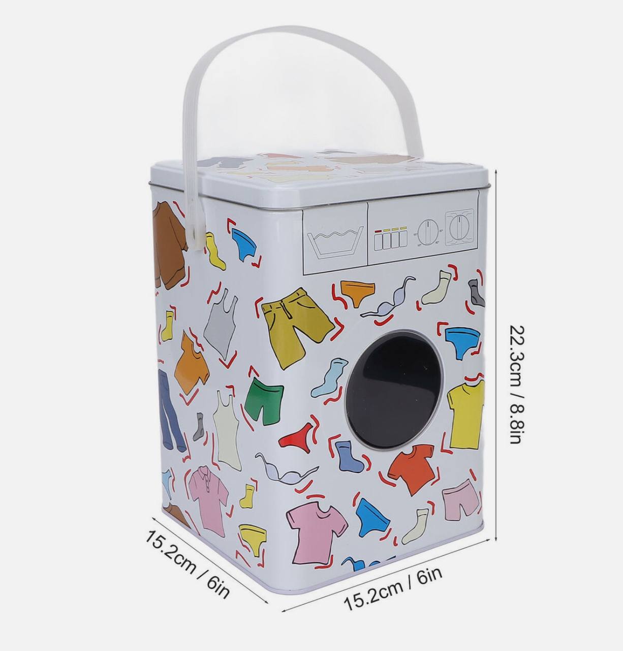 Washing machine themed powder/laundry detergent  storage container - 