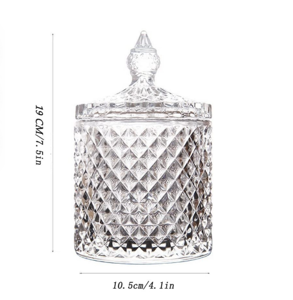 Glass Sweets Jar with Lid, glass Sugar dish