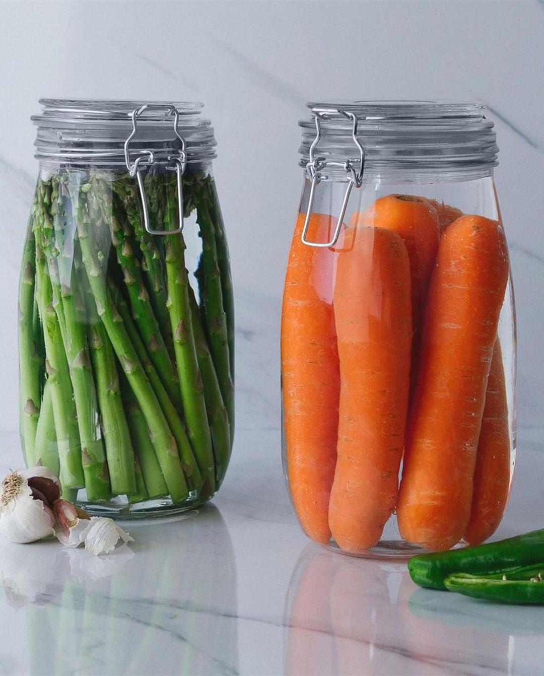 Airtight storage Clip top jars