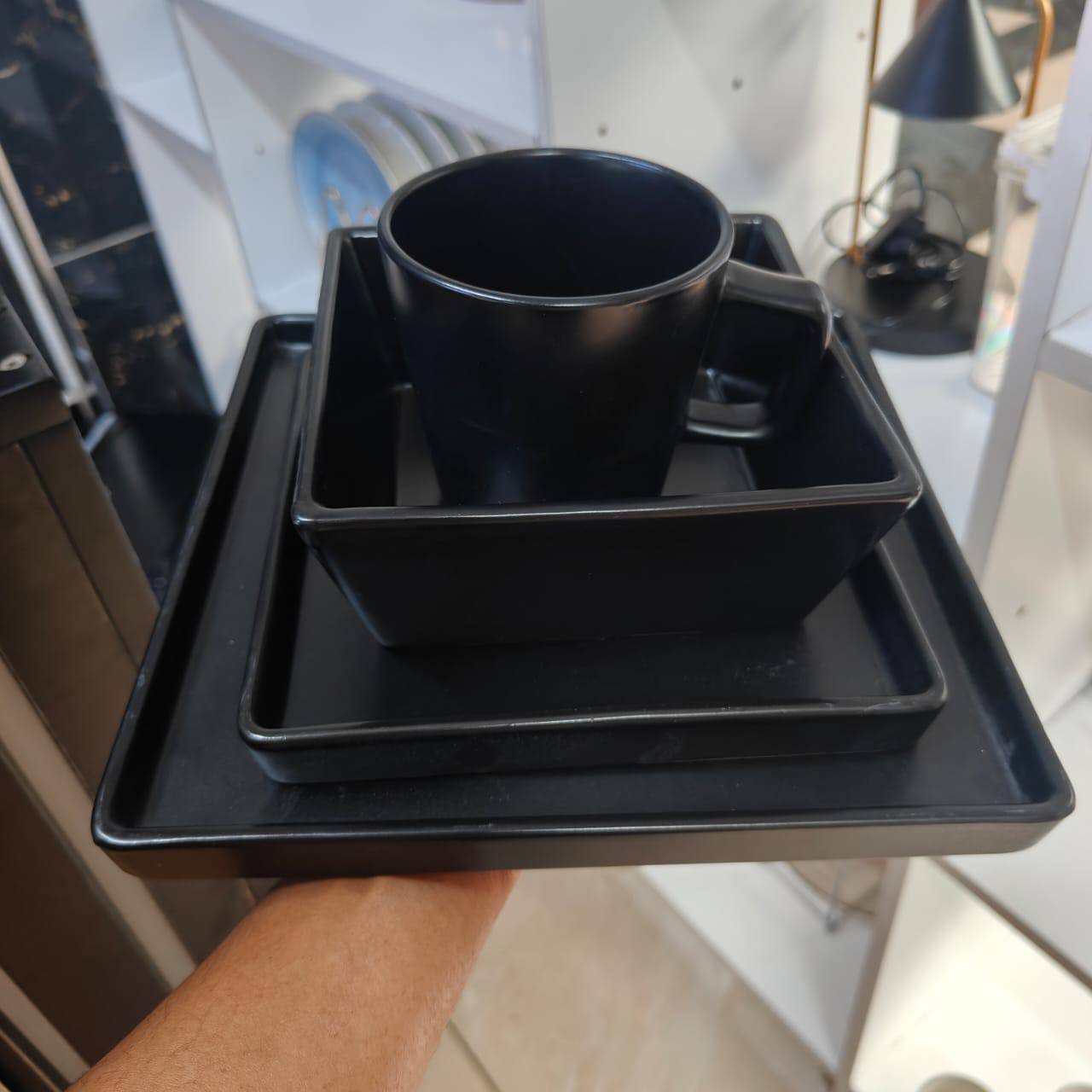 16pcs European style black dinner set