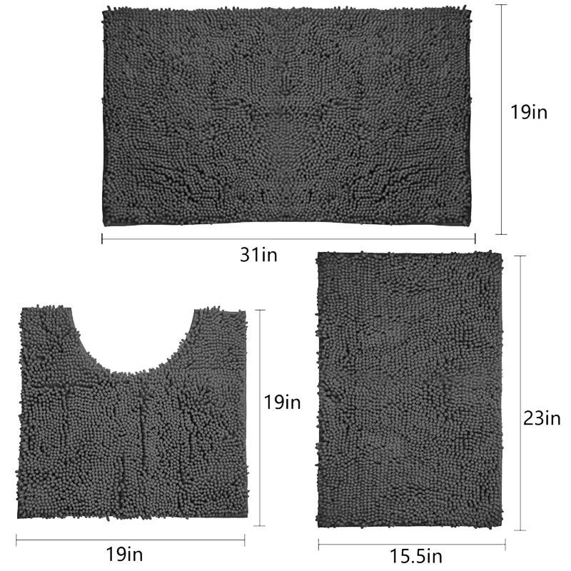 3 in 1 fluffy toilet mats