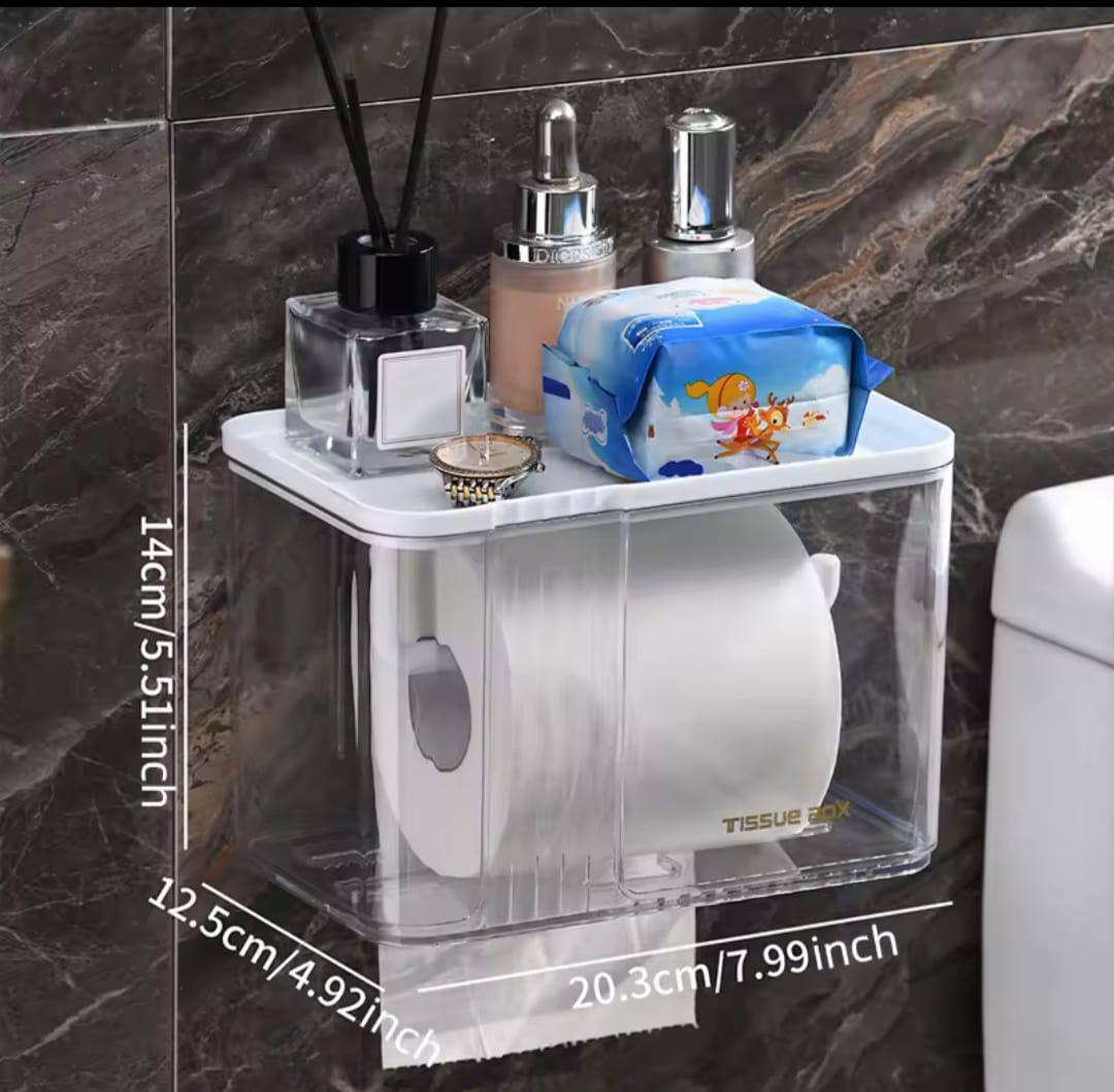 Wall mounted tissue box