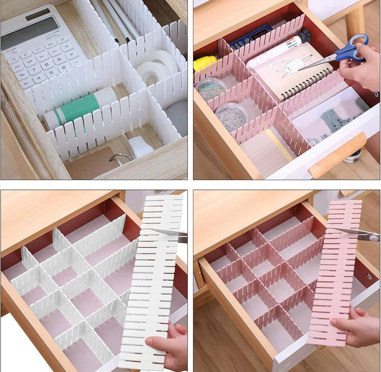 4Pcs Adjustable Drawer Divider
