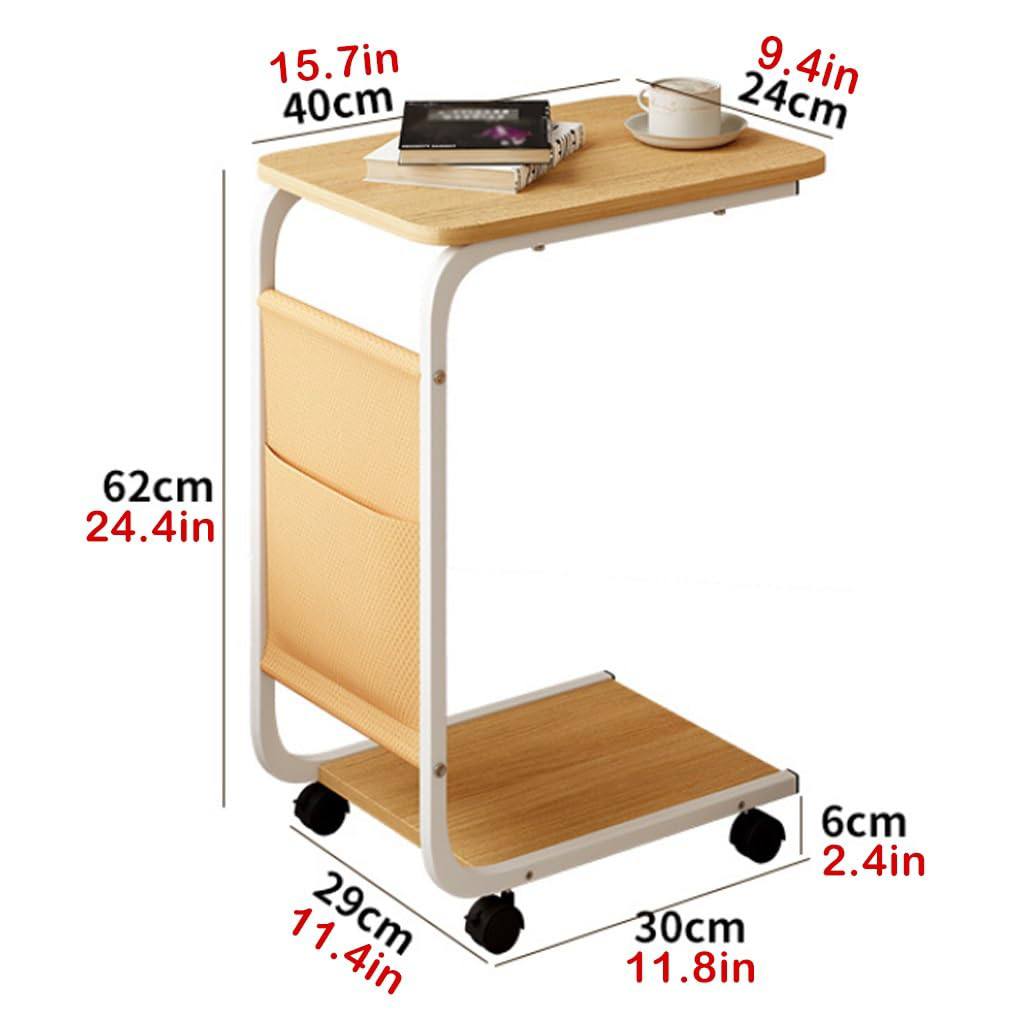 2 layer trolley side table with matching insert pocket