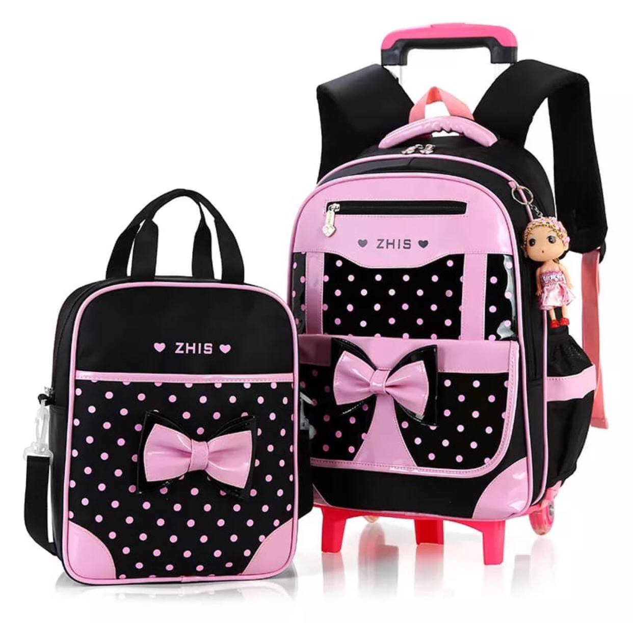 2in1 3D Children Trolley School Backpack (Detachable)