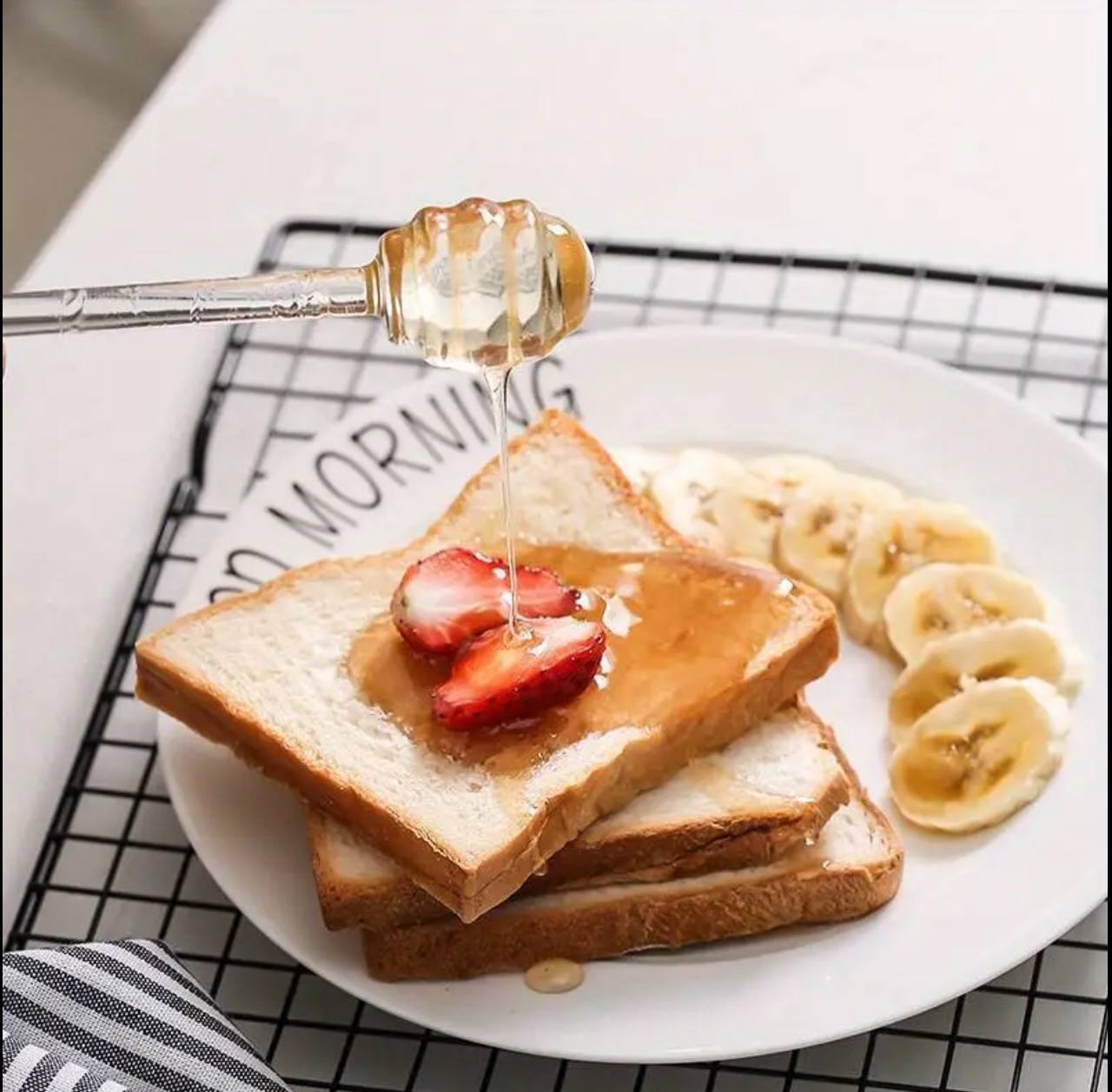 250ml Glass Honey Dispenser with a Dipper