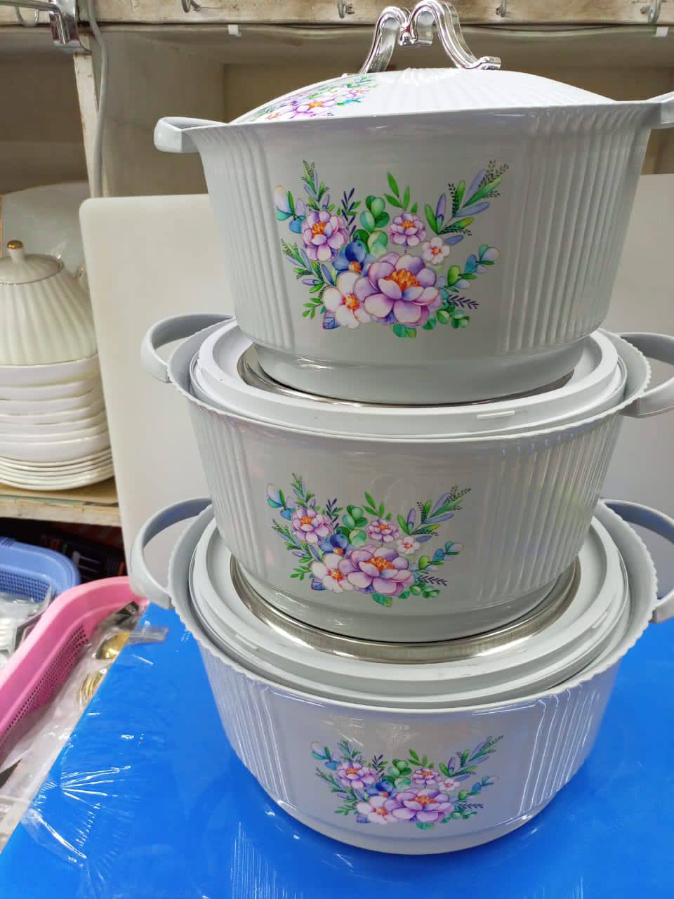 3 PCs insulated hotpot