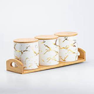 3pcs set marble canisters