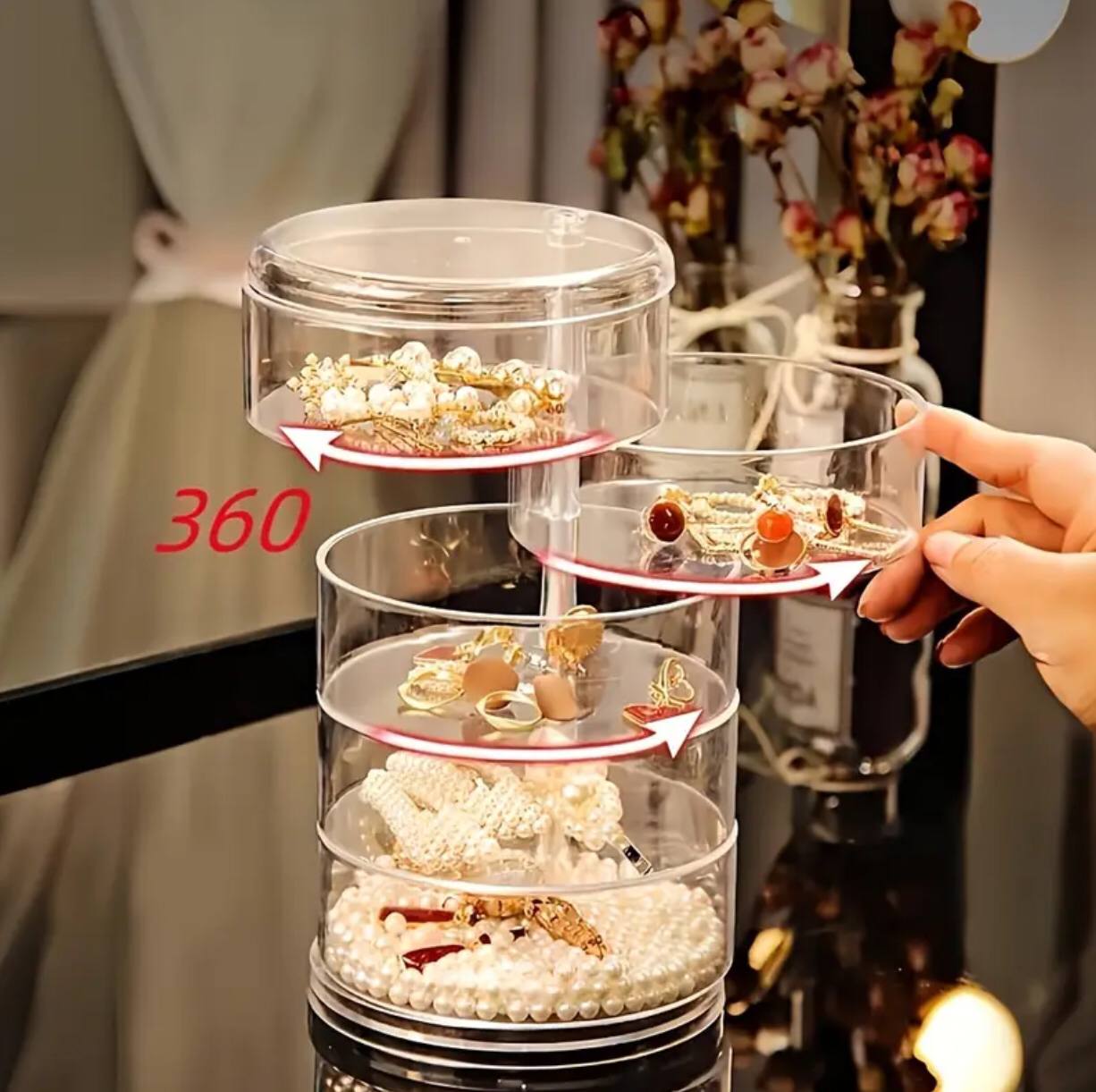 Acrylic rotating Jewellery holder