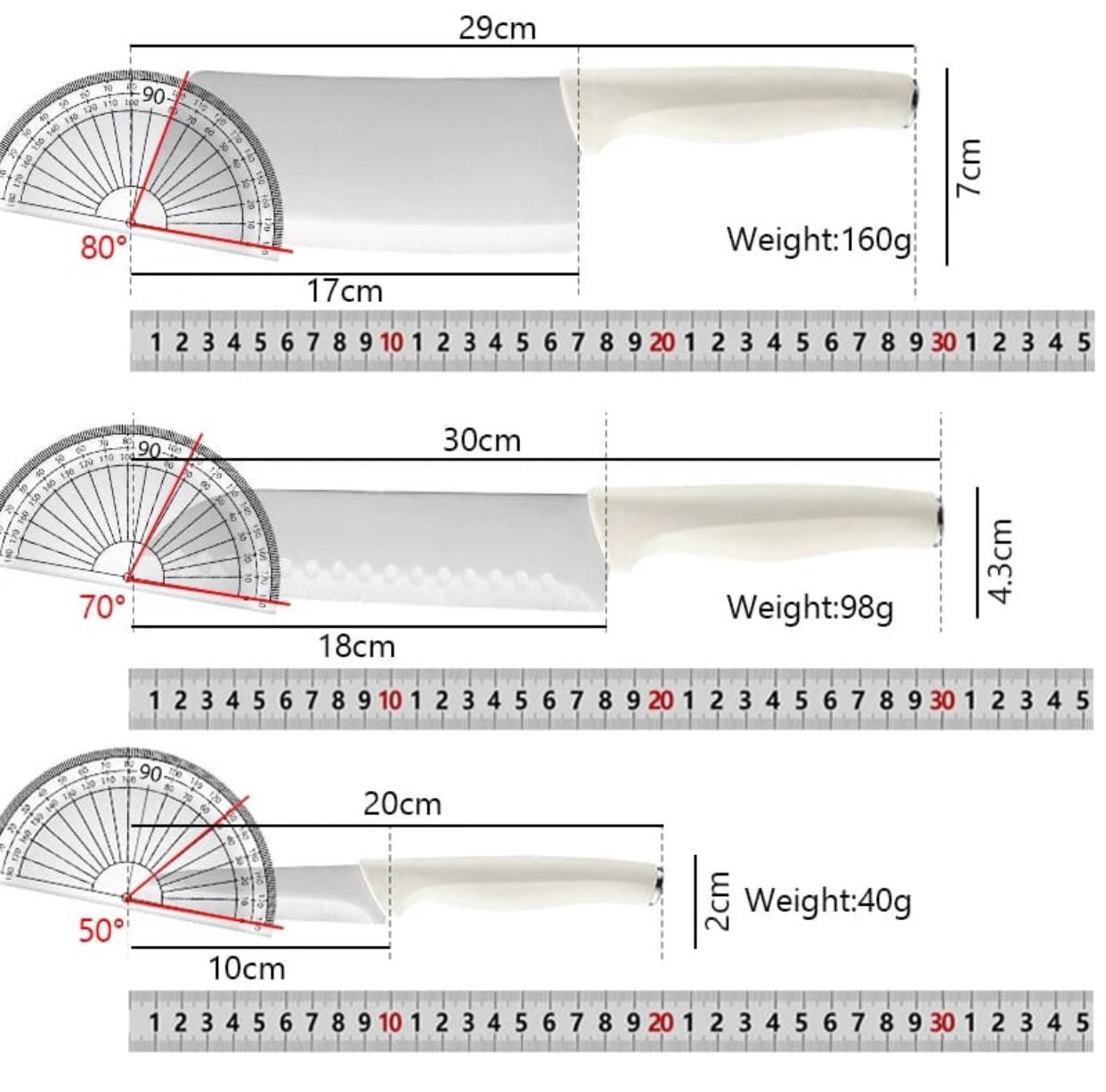 5pcs Stainless Steel Knife Set