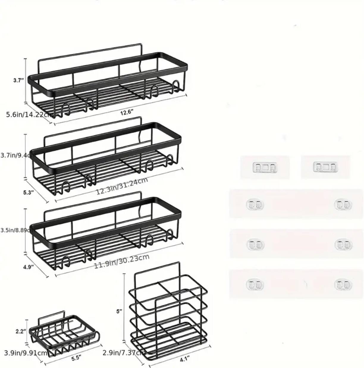 5pcs set Shower caddy shelf/Bathroom organizer