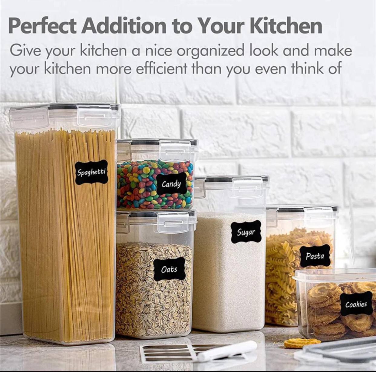 8pc food/cereal pantry storage containers