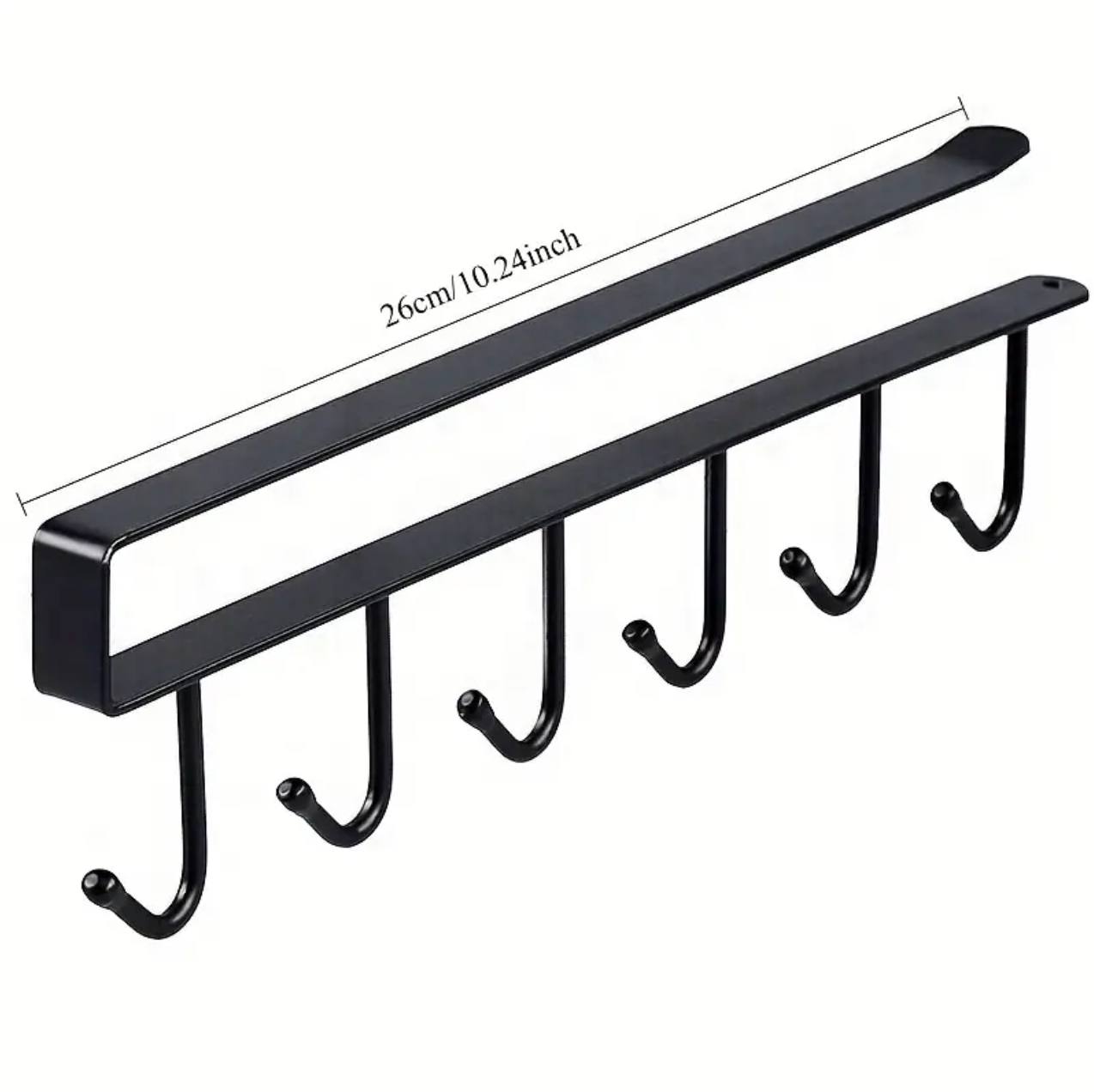 Under the shelf (multi~purpose) hooks 6 slot Metallic