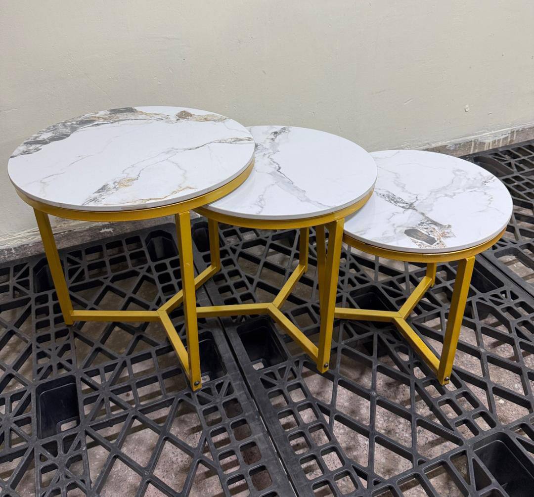 3 in 1 marble nesting stools sets