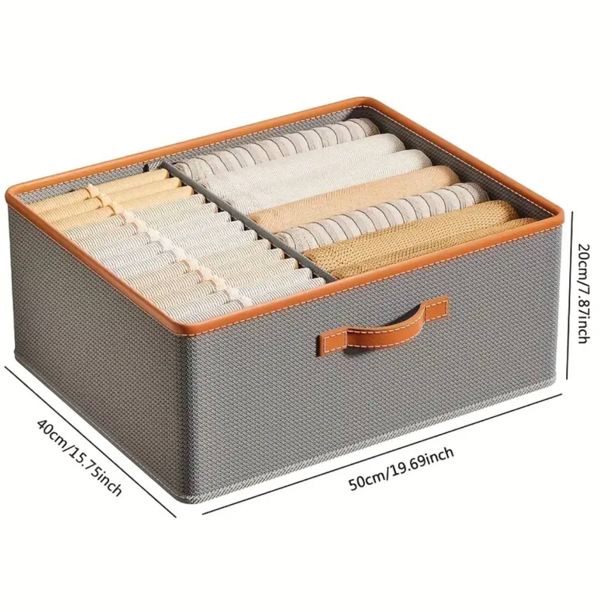 Versatile Foldable double compartment closet organizer with a divider