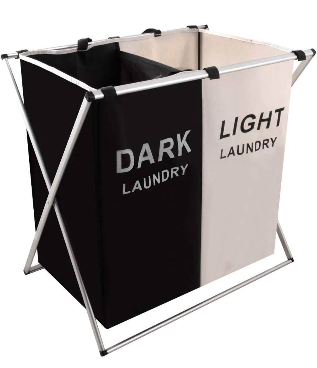 2 compartment foldable laundry basket