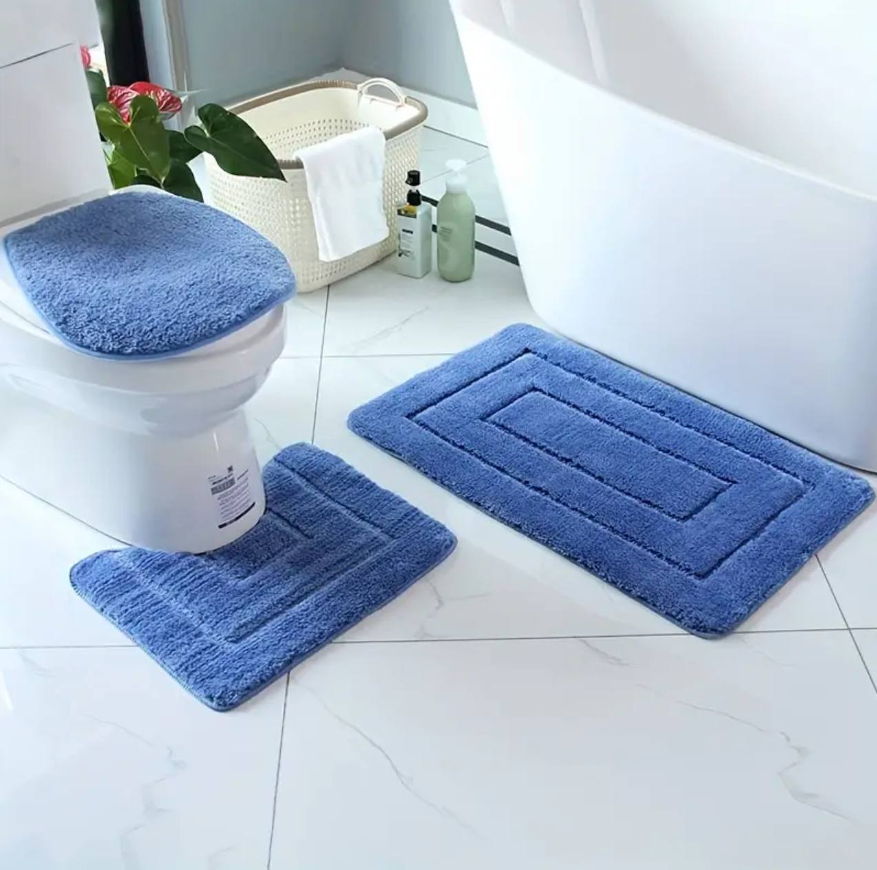 A set of 3 pc antslip toilet mats
