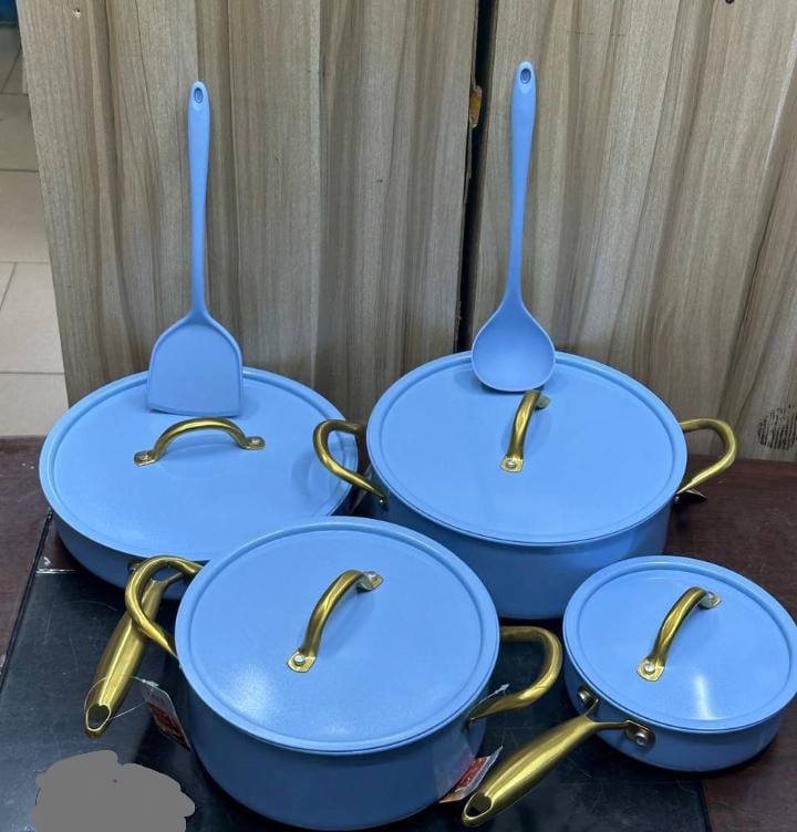 10pcs OSFE granite pots with metallic lids