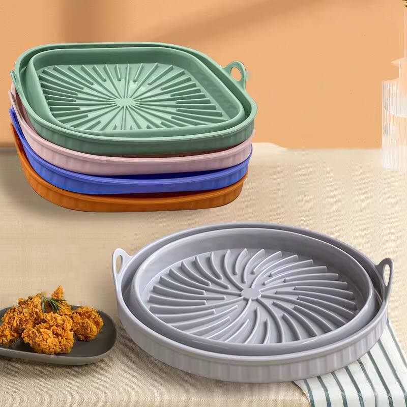 Air Fryer Silicone Pot Round /Square Baking Tray Silicone Mat Modern Simple Style Non-patented Product
