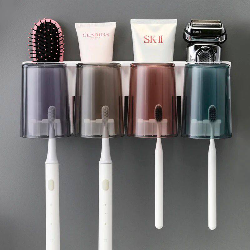 Wall mounted tooth brush holder