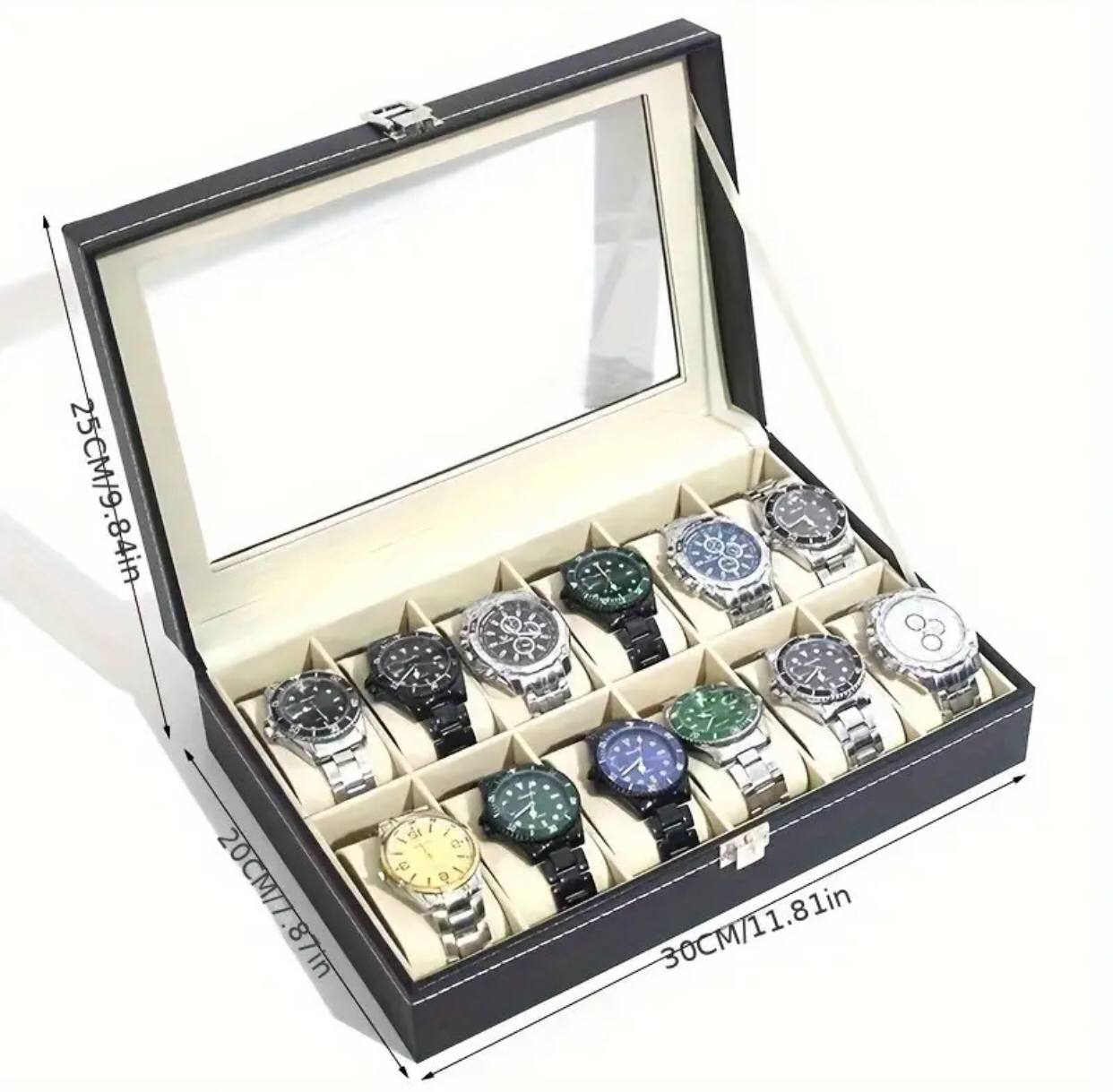 12 slots leather watch organizer