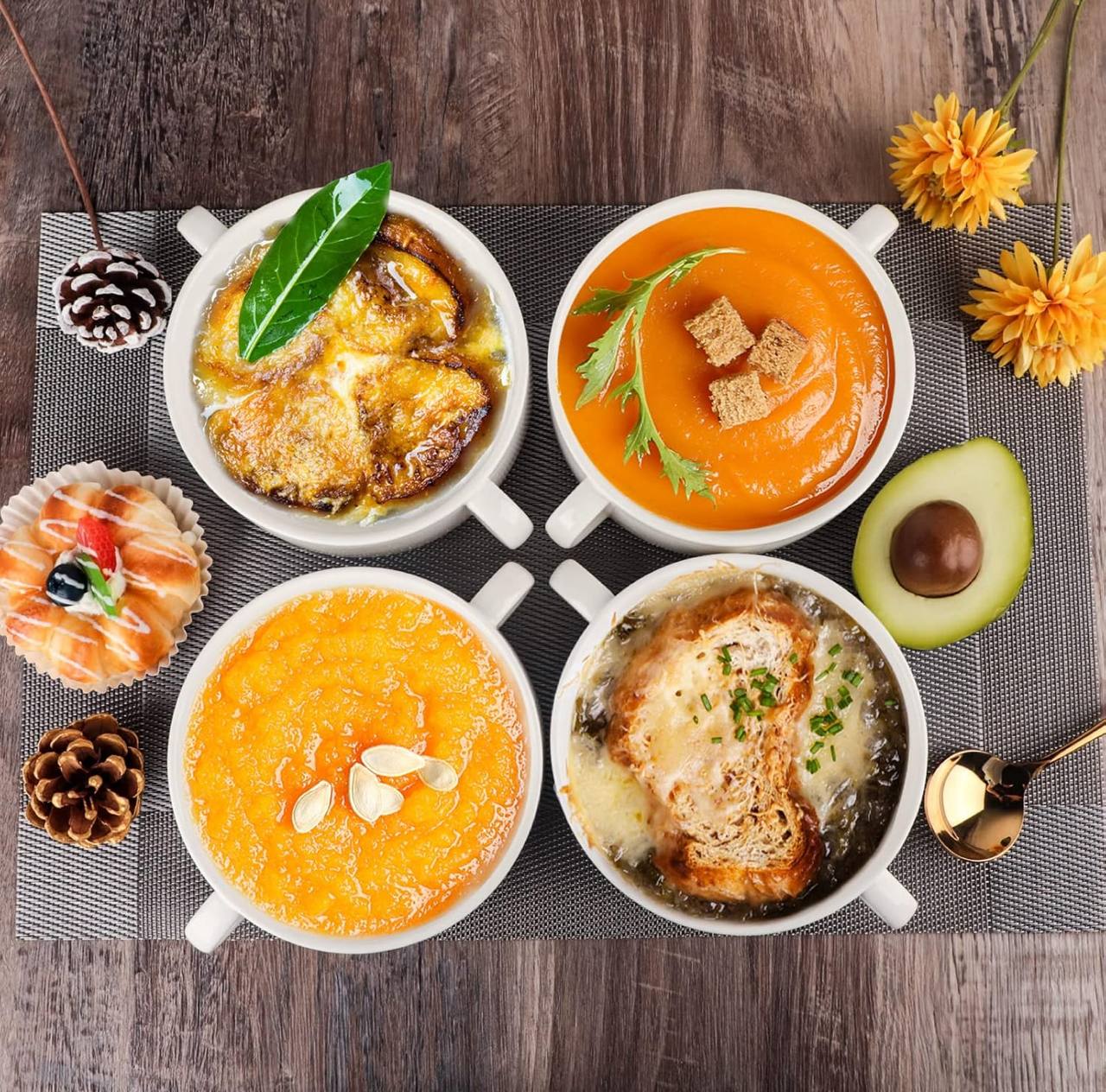 6pc Soup Bowl With 2 Handle