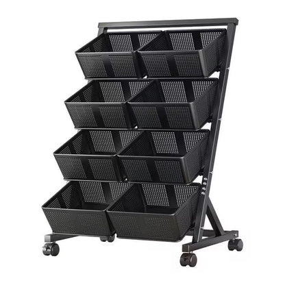 360° Rotating Multifunctional Metallic Vegetable/Fruits Cart Storage Rack