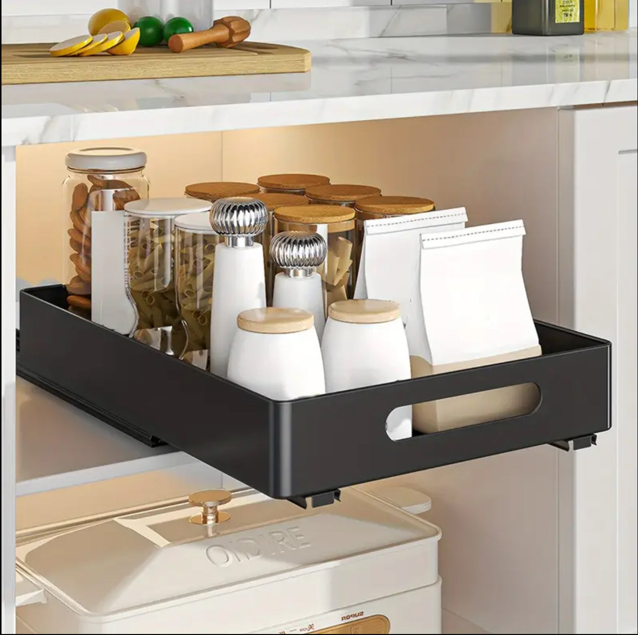 Pull out cabinet organizer