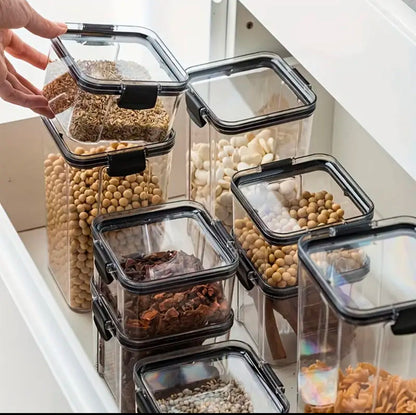 8pcs Airtight Transparent Acrylic Cereal Food/Pantry Storage Containers