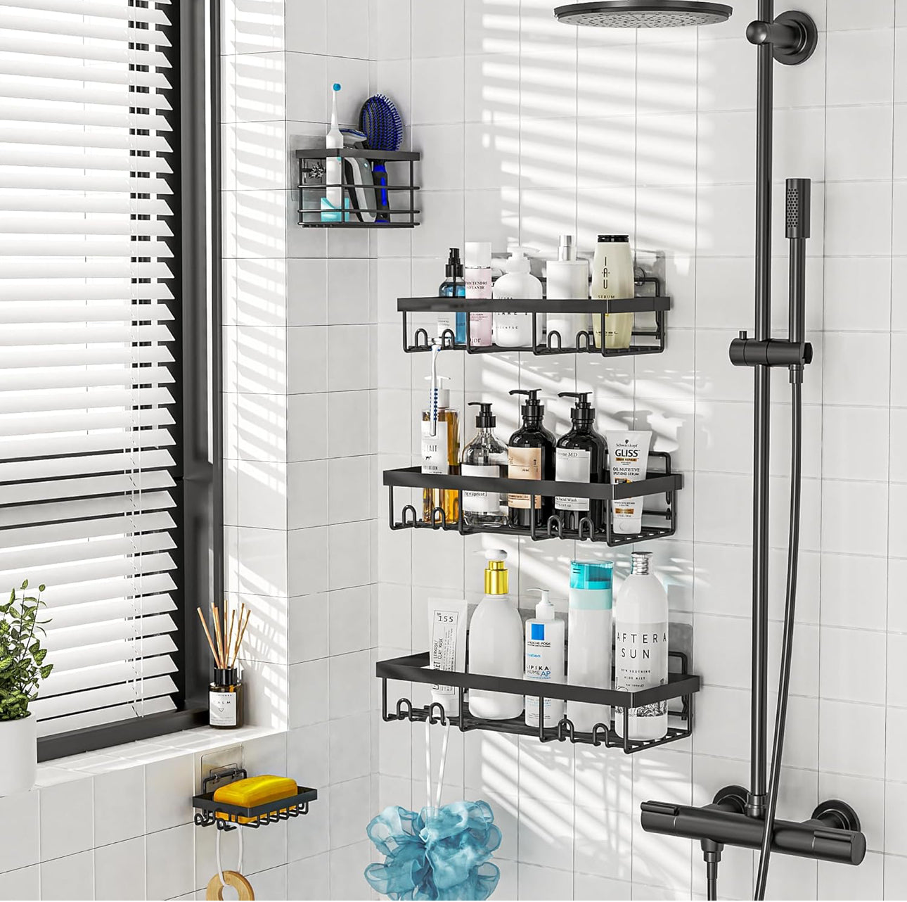 5pcs set Shower caddy shelf