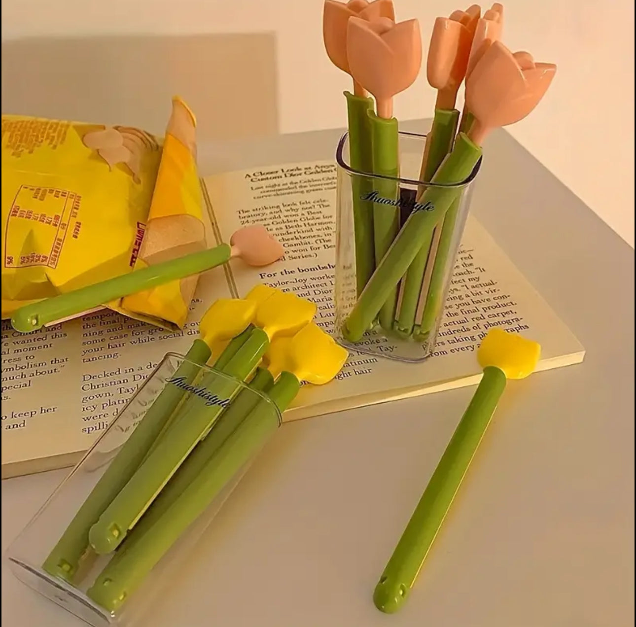 Magnetic Tulip Fridge Food Storage Clips