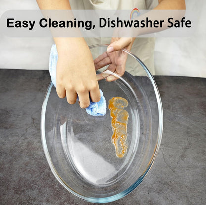 2pc set glass oval baking dish