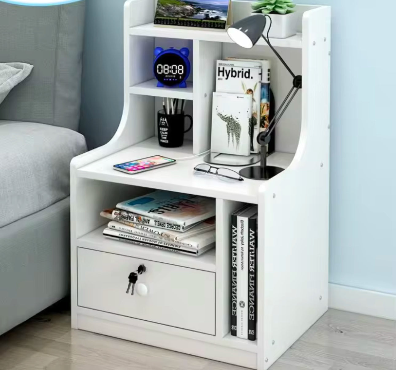 Modern bedside table storage cabinet
