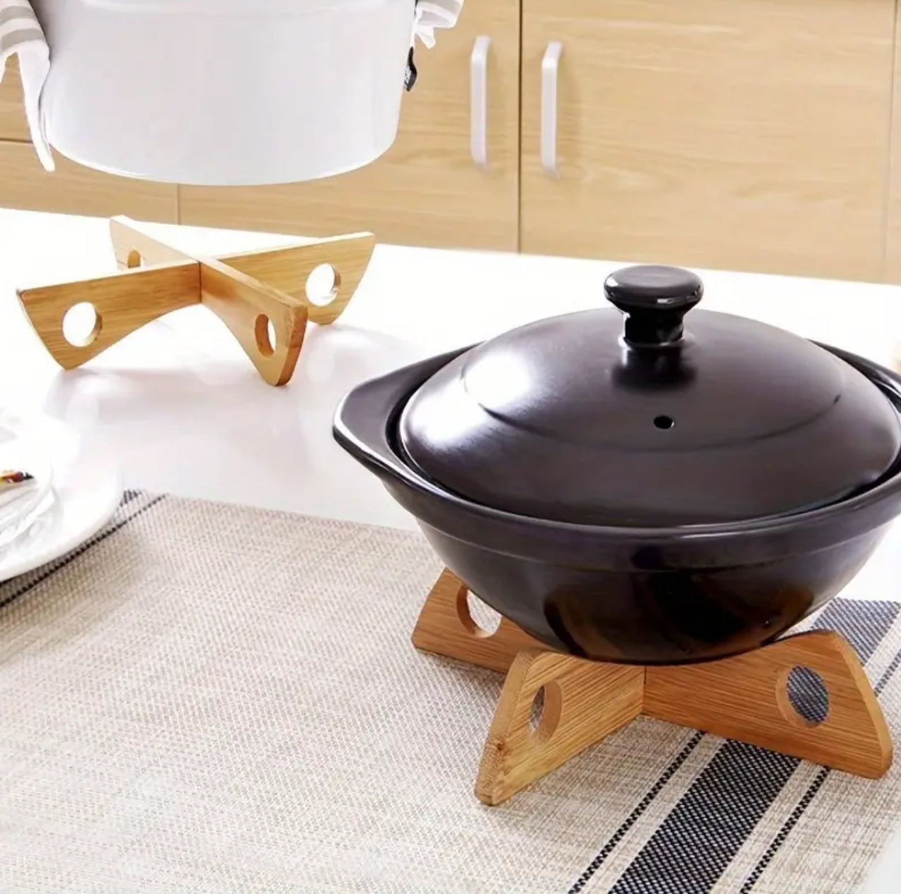 Wooden cross pot coaster