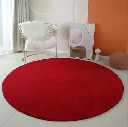 Round Carpet Soft Fleece Mat Anti-Slip Area Rug