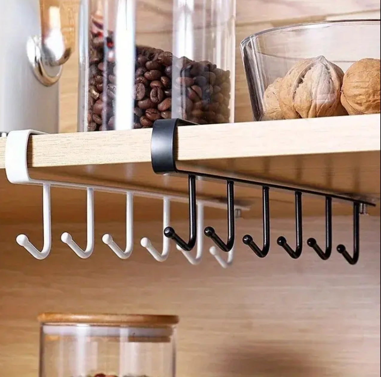 Under shelf metallic organizer